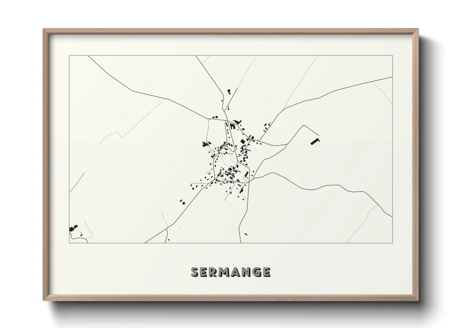 Une affiche de carte sur Sermange