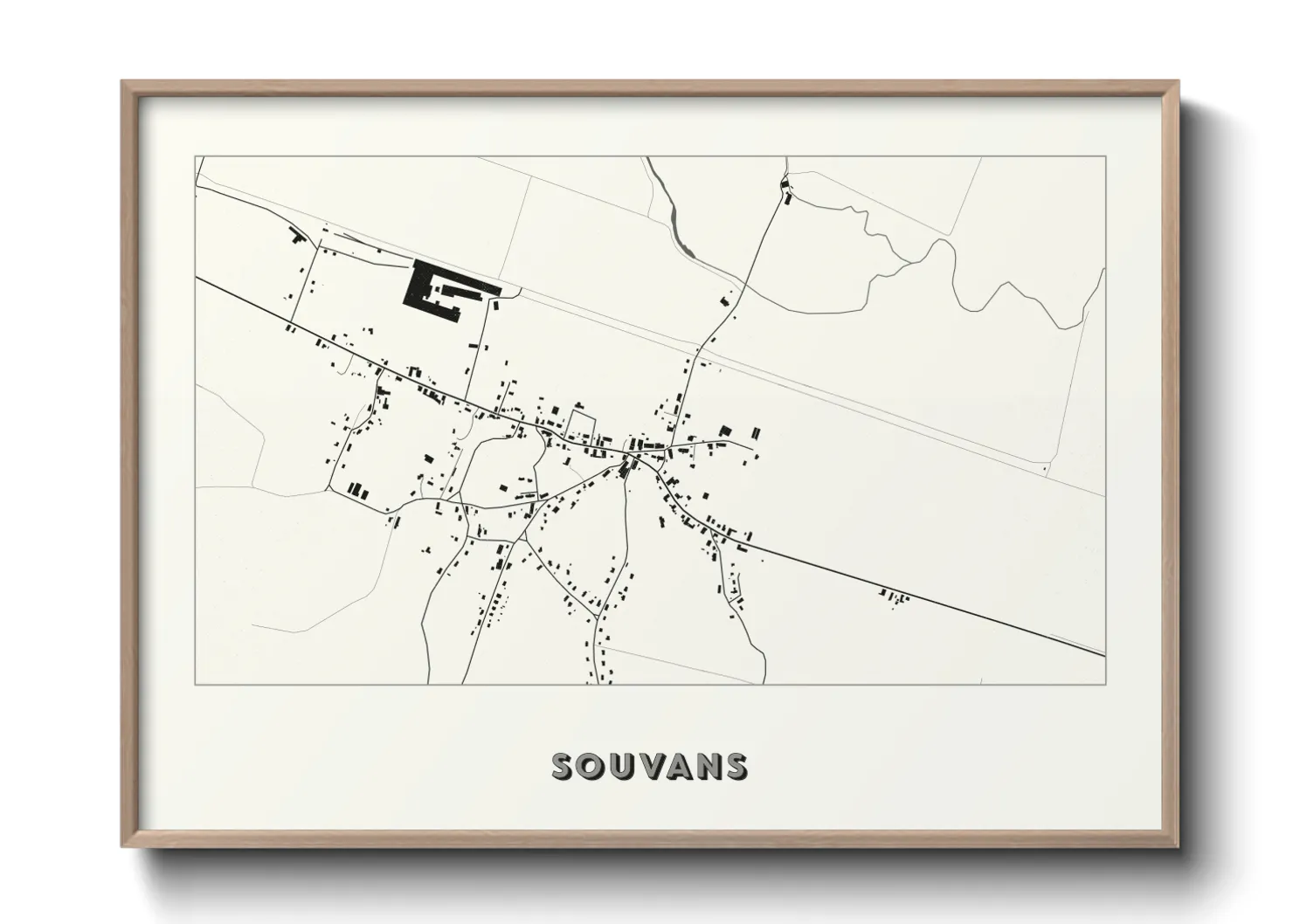 Une affiche de carte sur Souvans