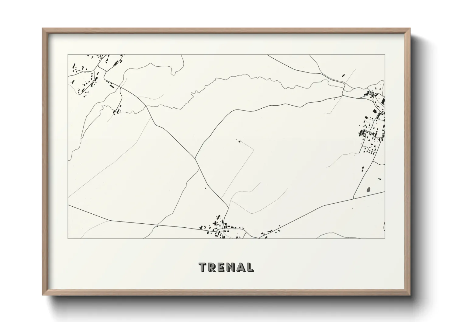 Une affiche de carte sur Trenal