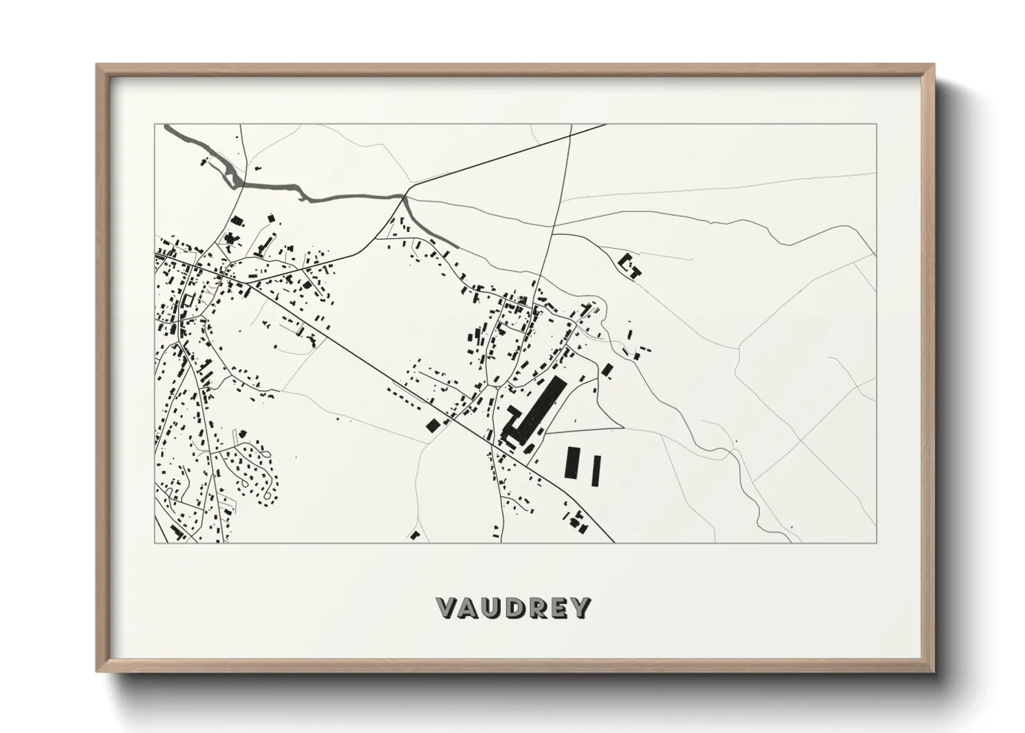 Une affiche de carte sur Vaudrey