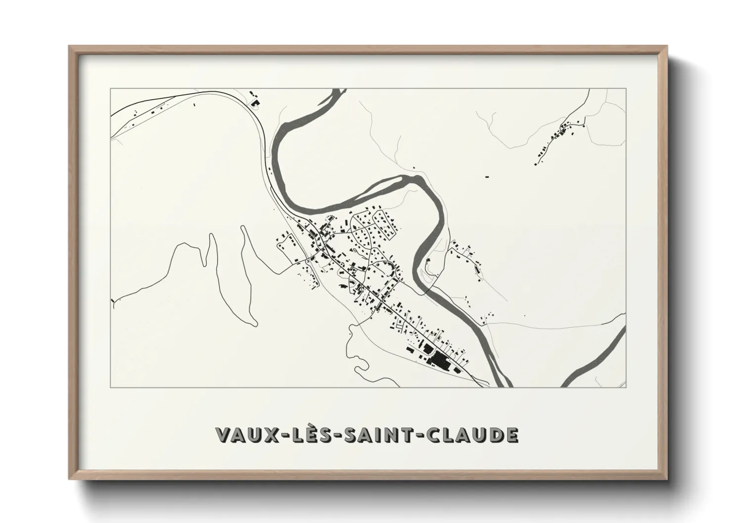 Une affiche de carte sur Vaux-lès-Saint-Claude