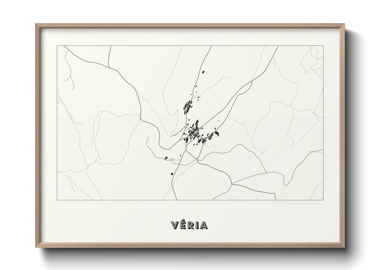 Une affiche de carte sur Véria