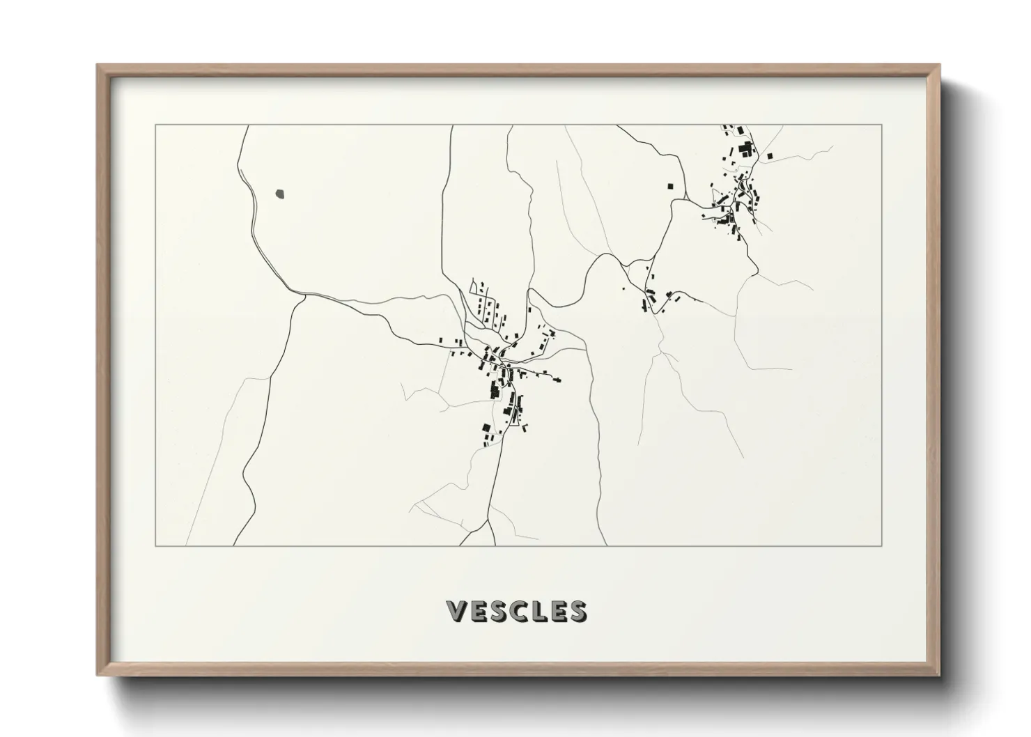Une affiche de carte sur Vescles