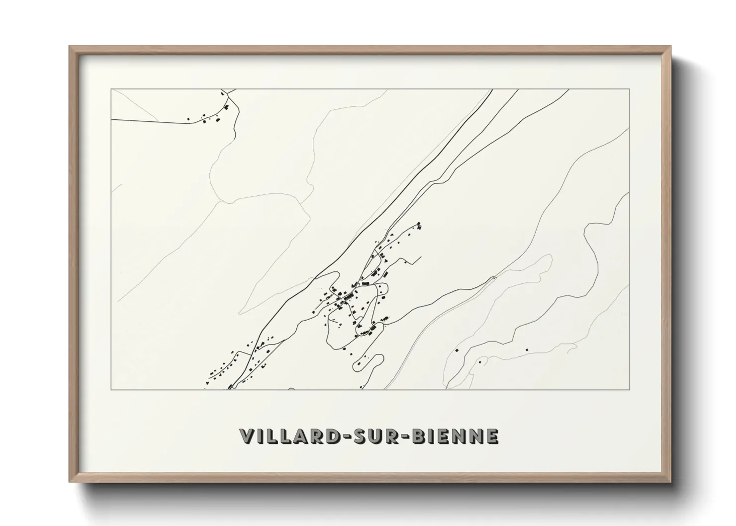 Une affiche de carte sur Villard-sur-Bienne