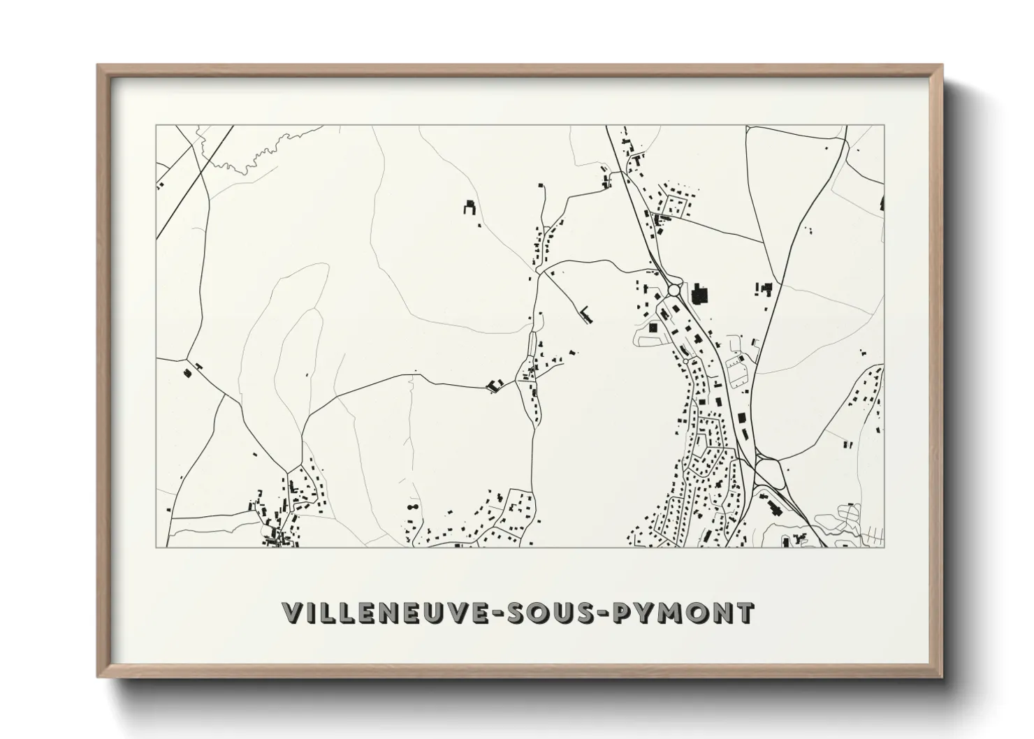 Une affiche de carte sur Villeneuve-sous-Pymont
