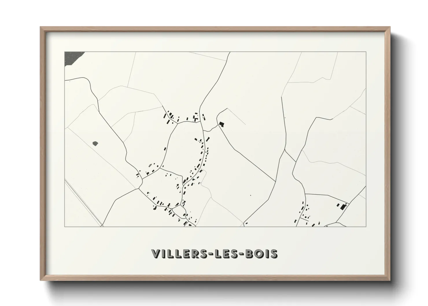 Une affiche de carte sur Villers-les-Bois