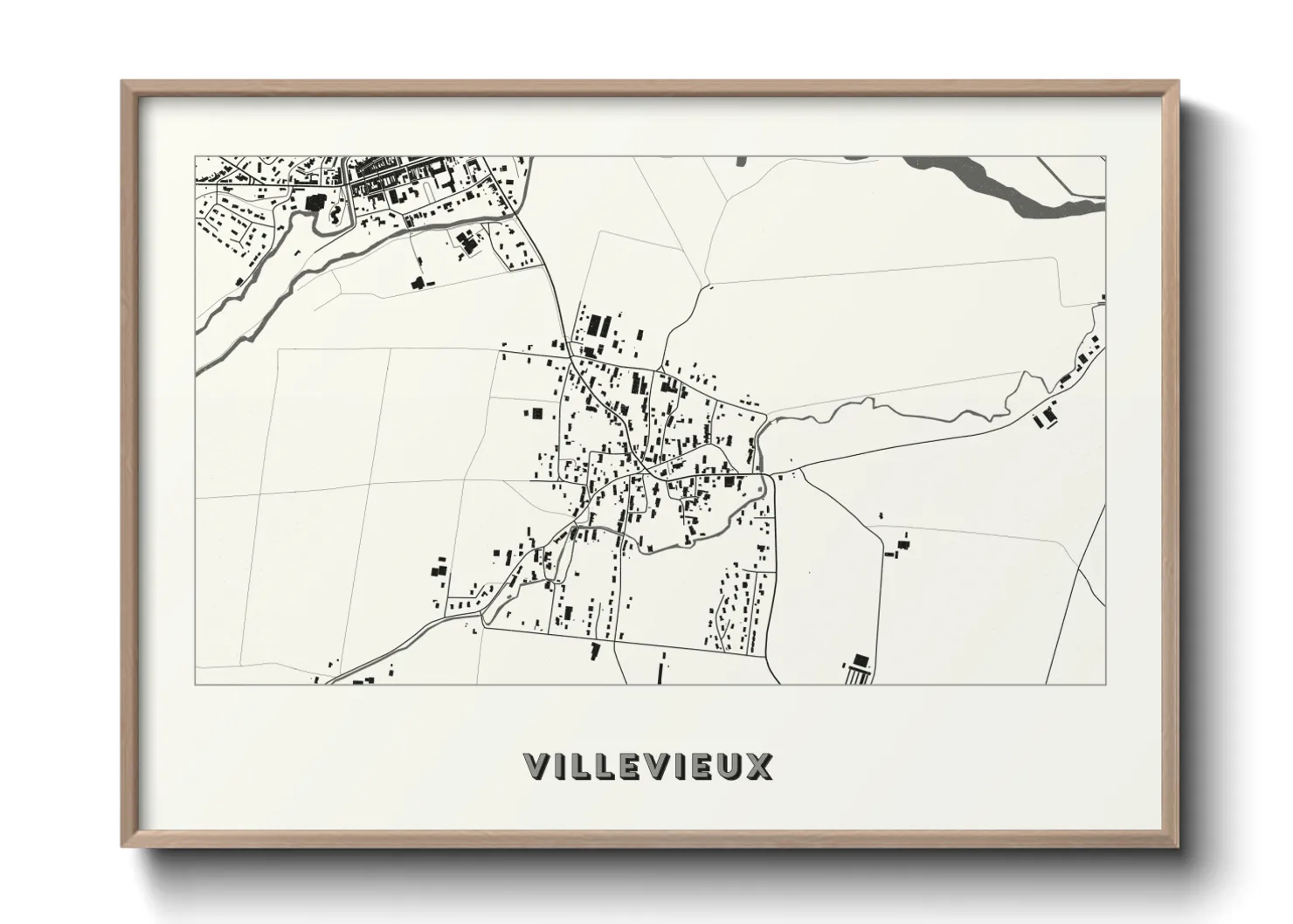 Une affiche de carte sur Villevieux