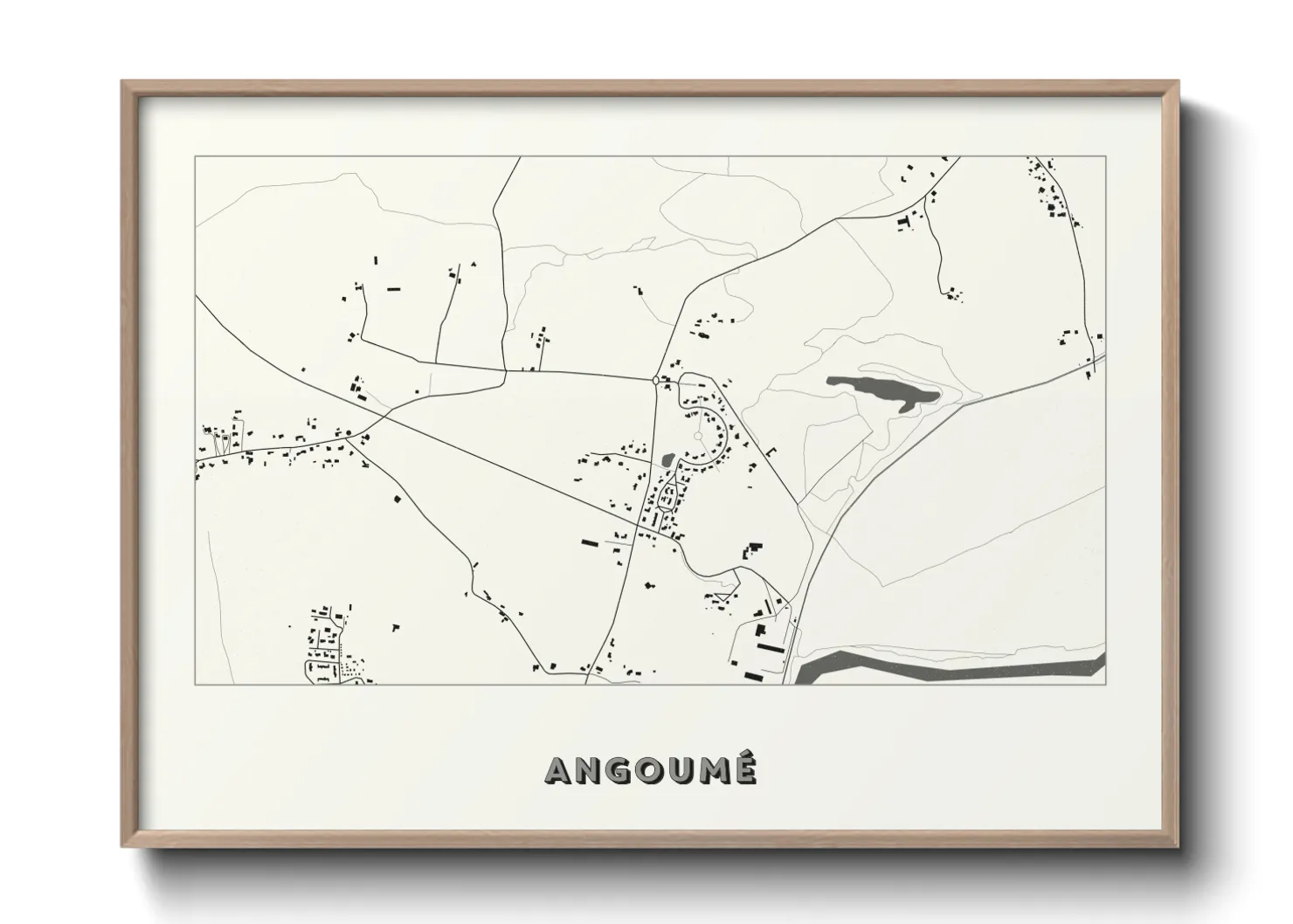 Une affiche de carte sur Angoumé