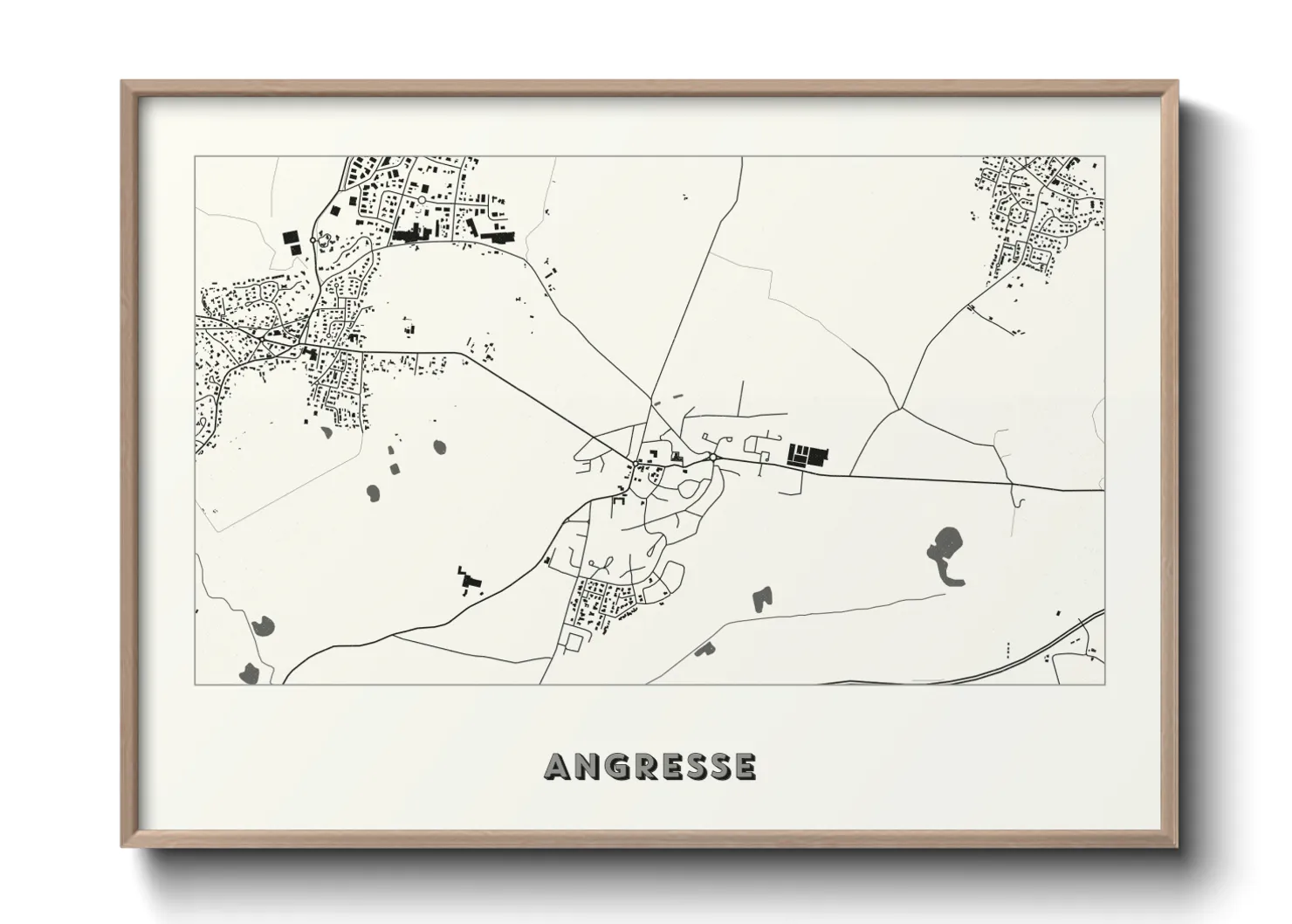 Une affiche de carte sur Angresse