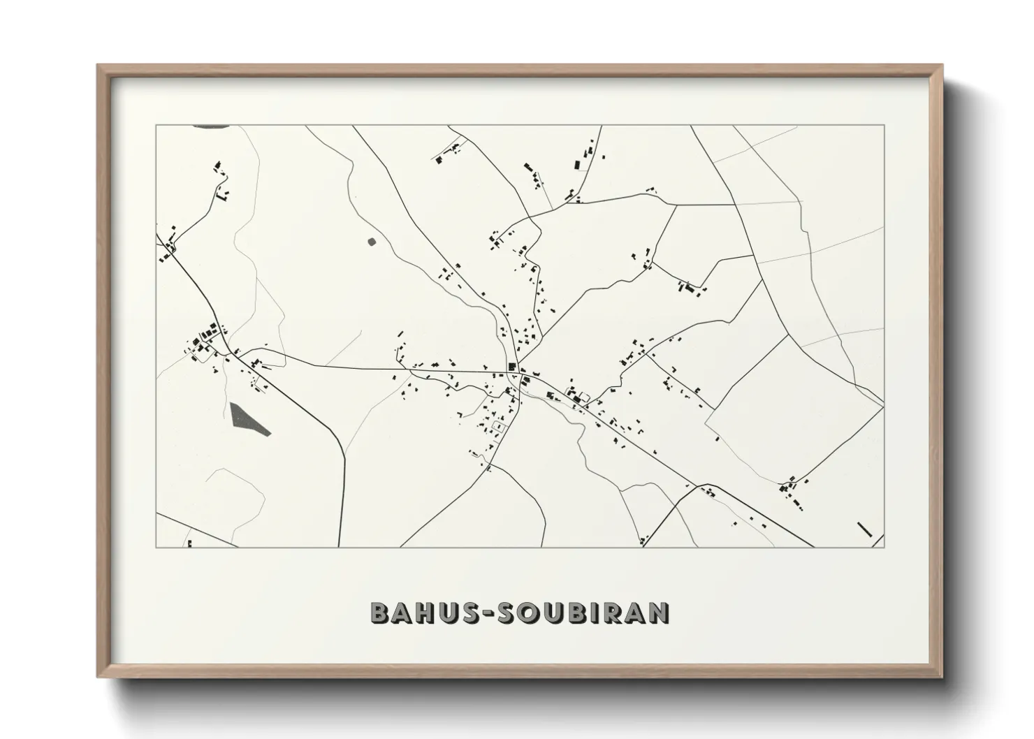 Une affiche de carte sur Bahus-Soubiran