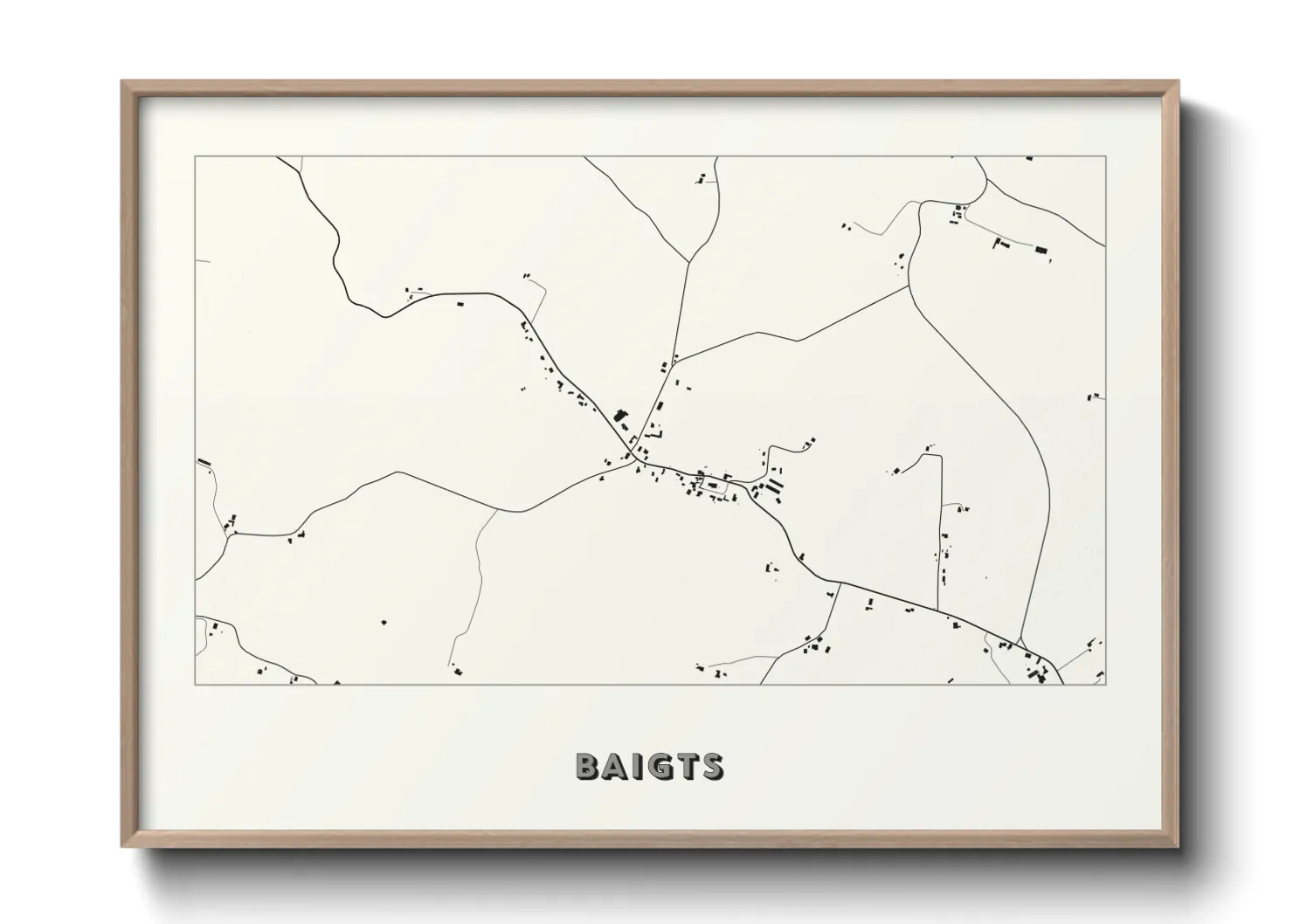 Une affiche de carte sur Baigts