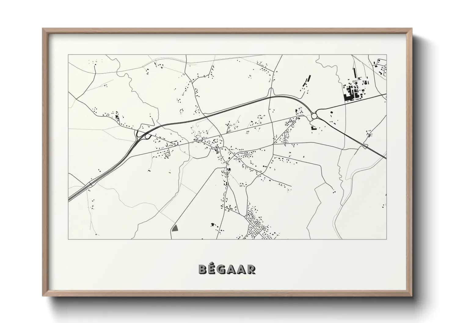 Une affiche de carte sur Bégaar