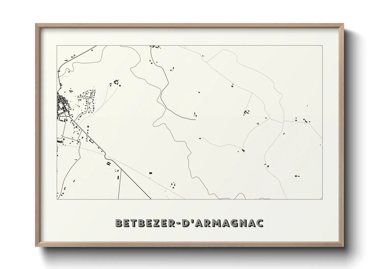 Une affiche de carte sur Betbezer-d'Armagnac