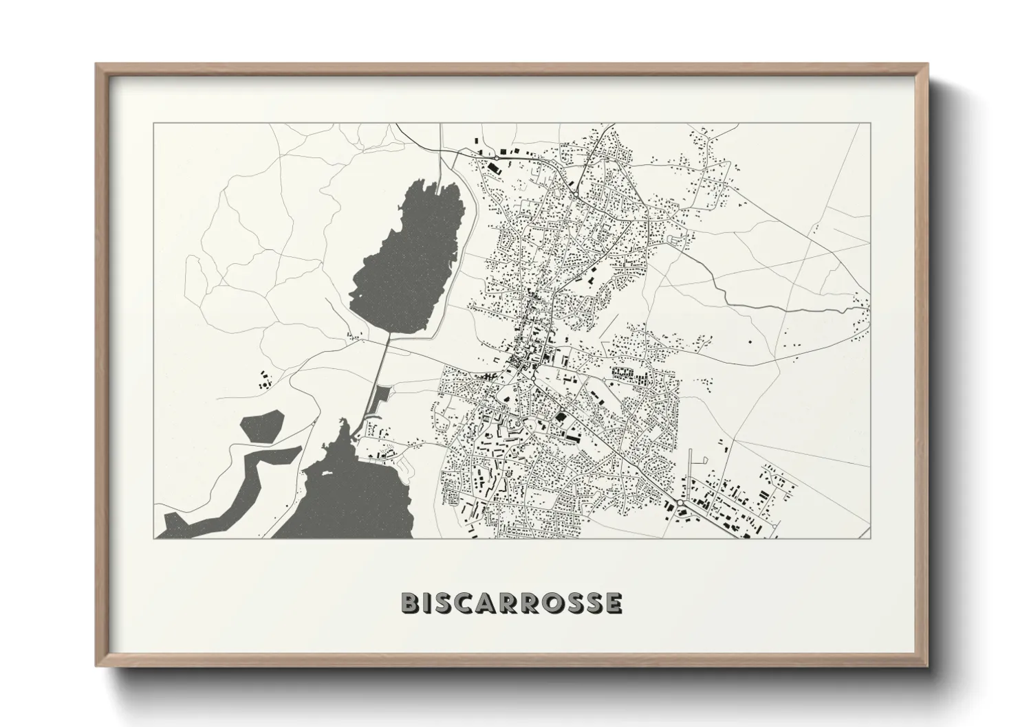 Une affiche de carte sur Biscarrosse