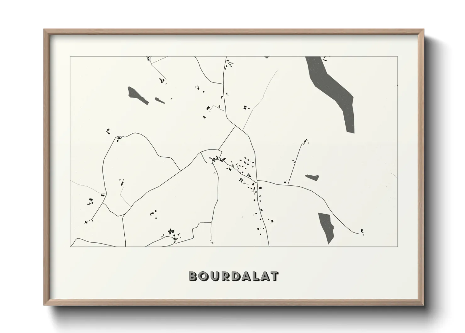 Une affiche de carte sur Bourdalat