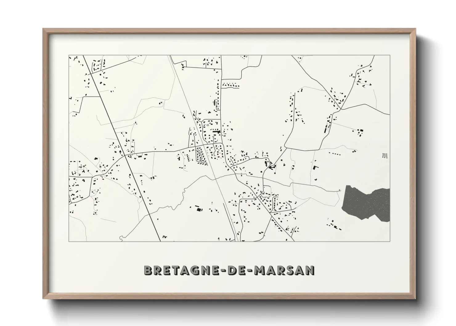 Une affiche de carte sur Bretagne-de-Marsan