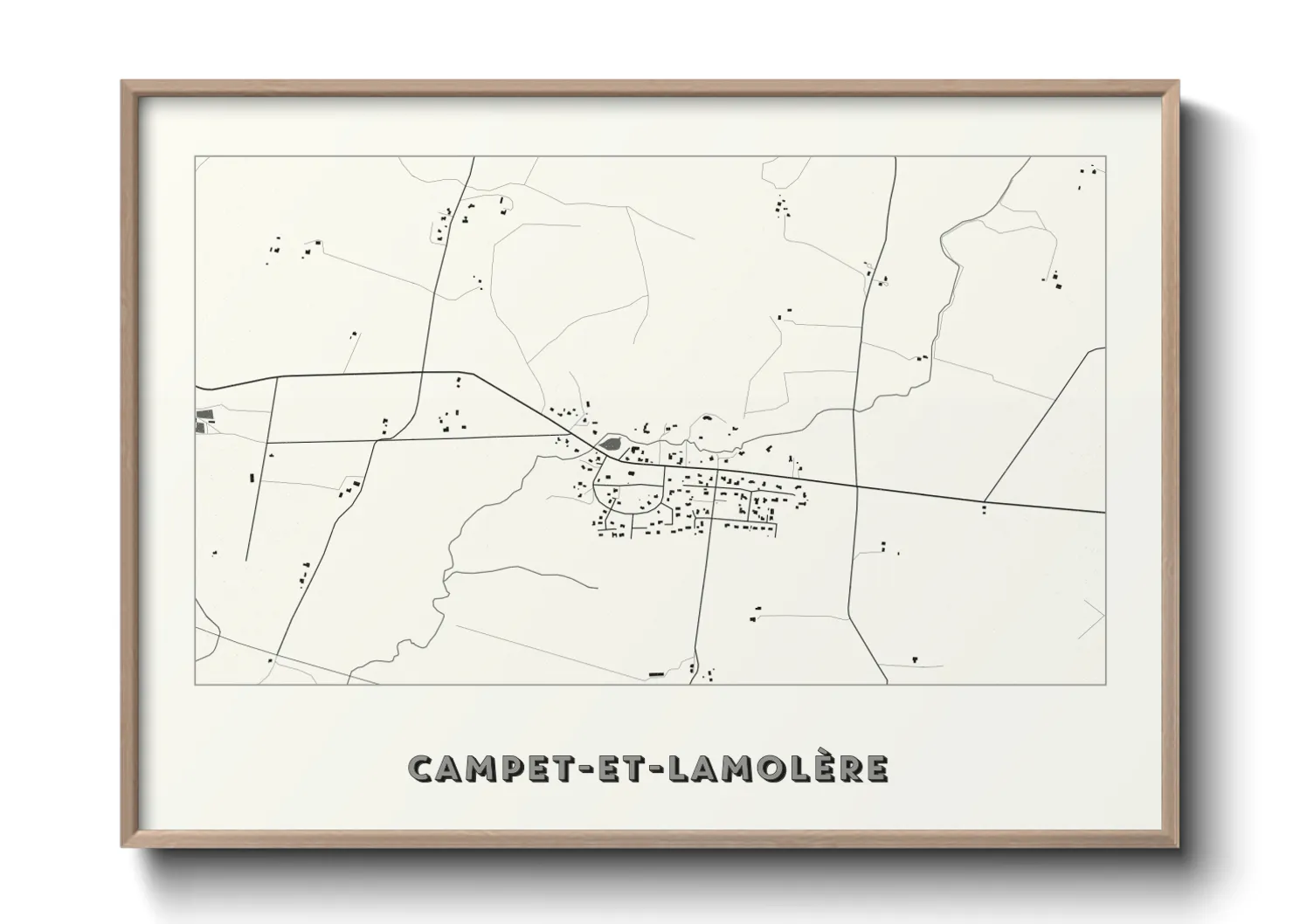 Une affiche de carte sur Campet-et-Lamolère