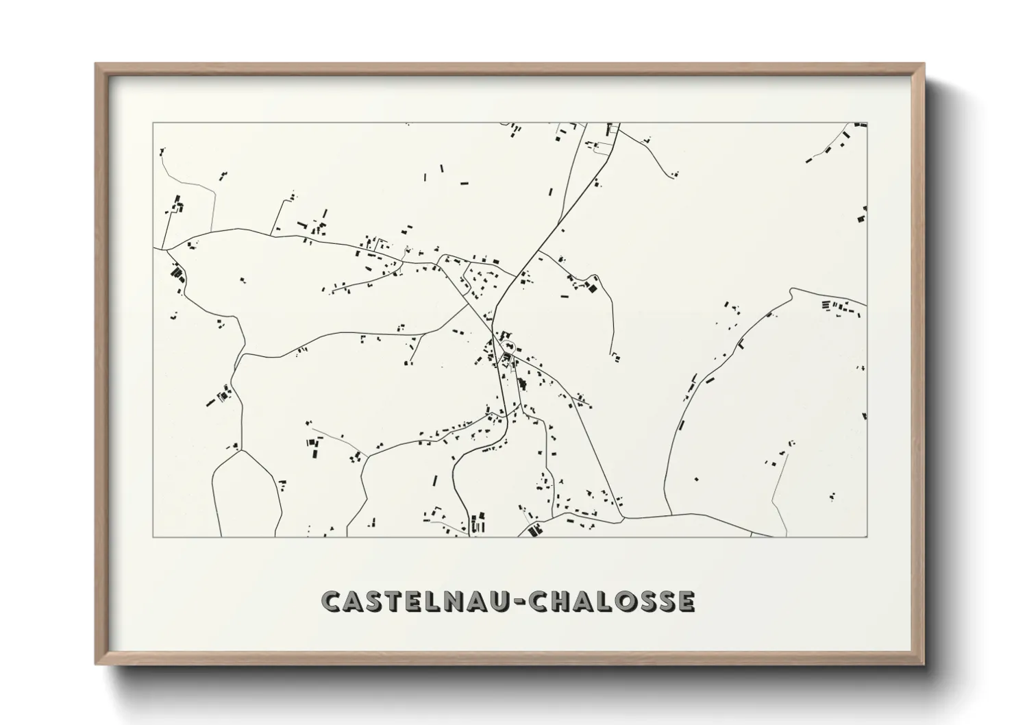 Une affiche de carte sur Castelnau-Chalosse