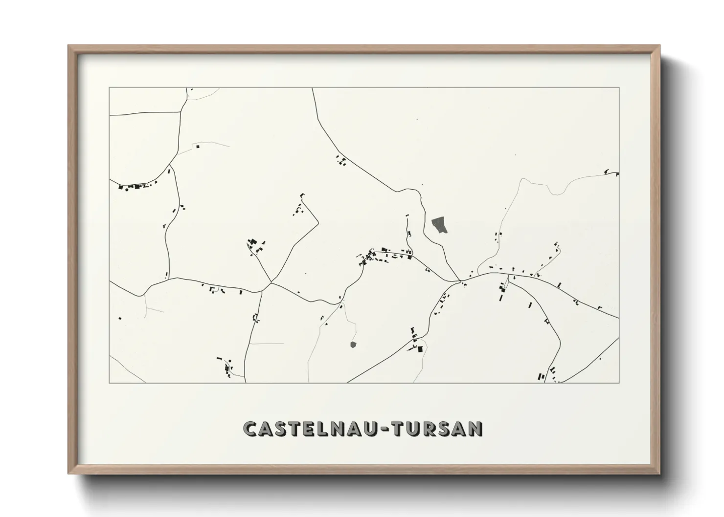 Une affiche de carte sur Castelnau-Tursan