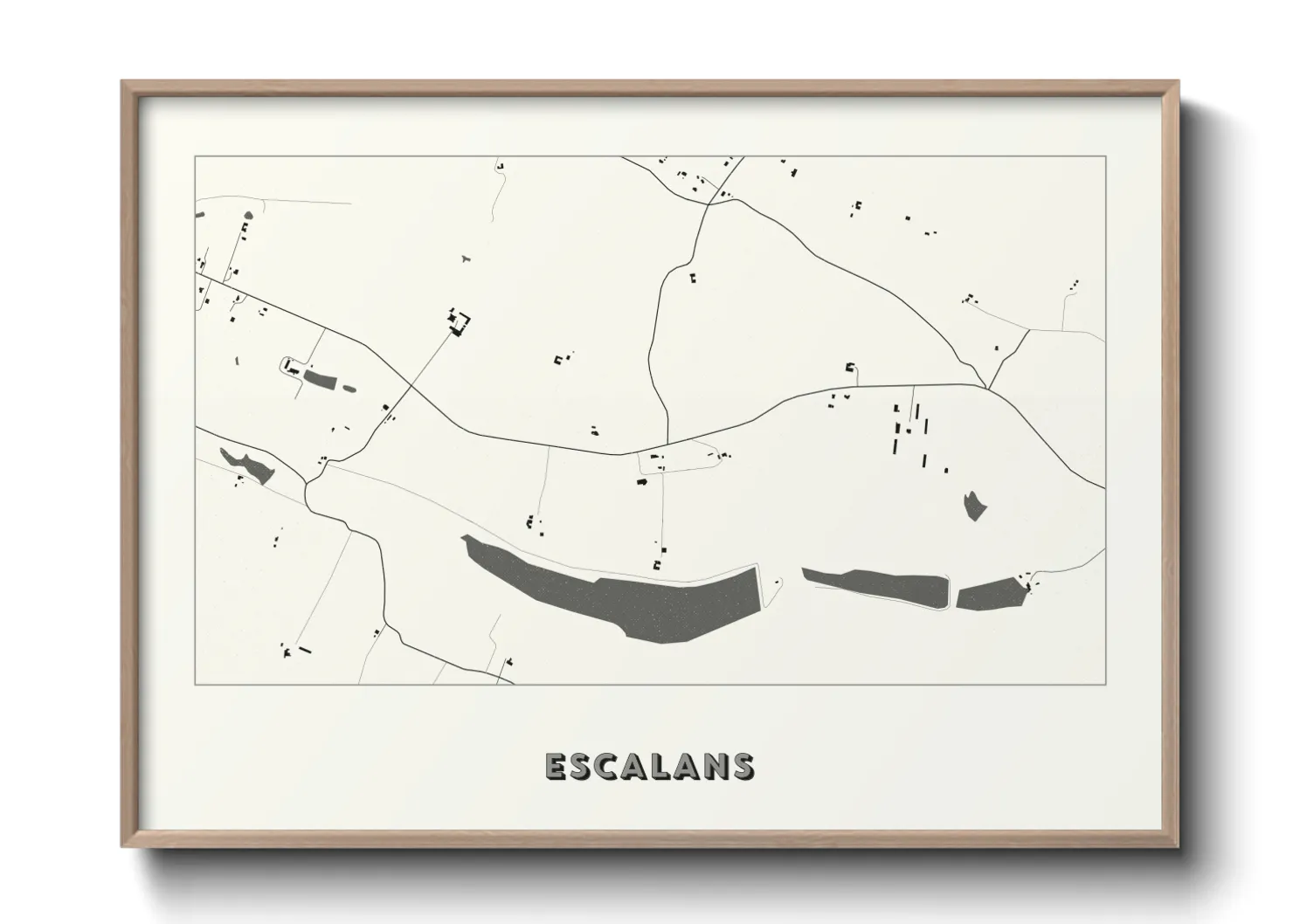 Une affiche de carte sur Escalans