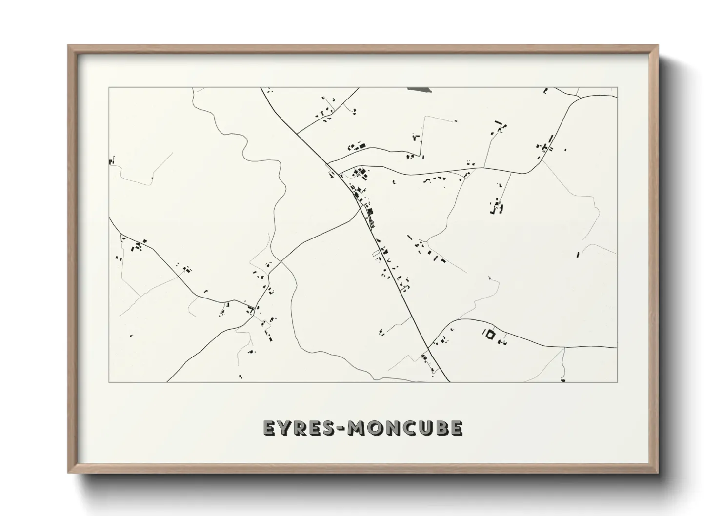 Une affiche de carte sur Eyres-Moncube