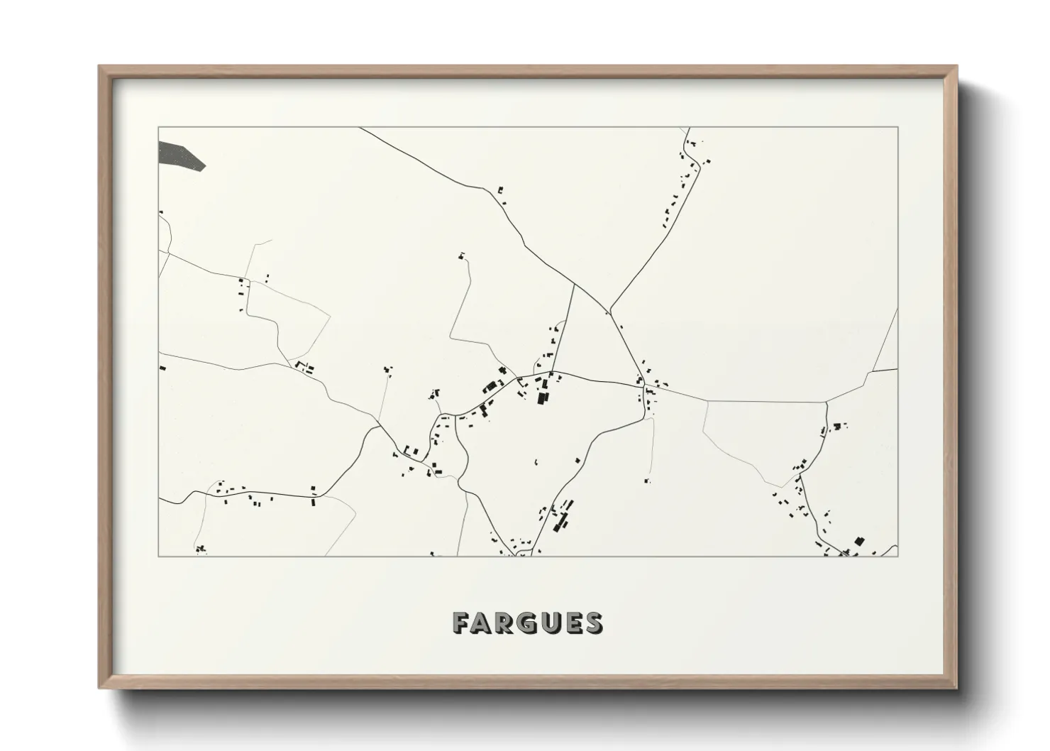 Une affiche de carte sur Fargues