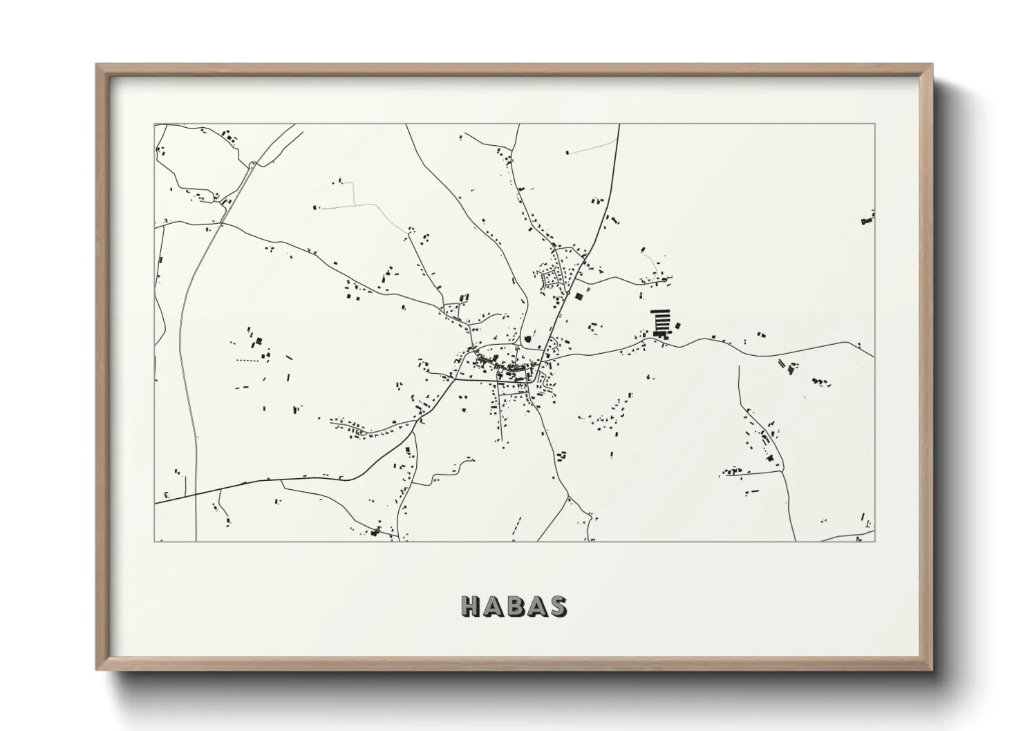Une affiche de carte sur Habas