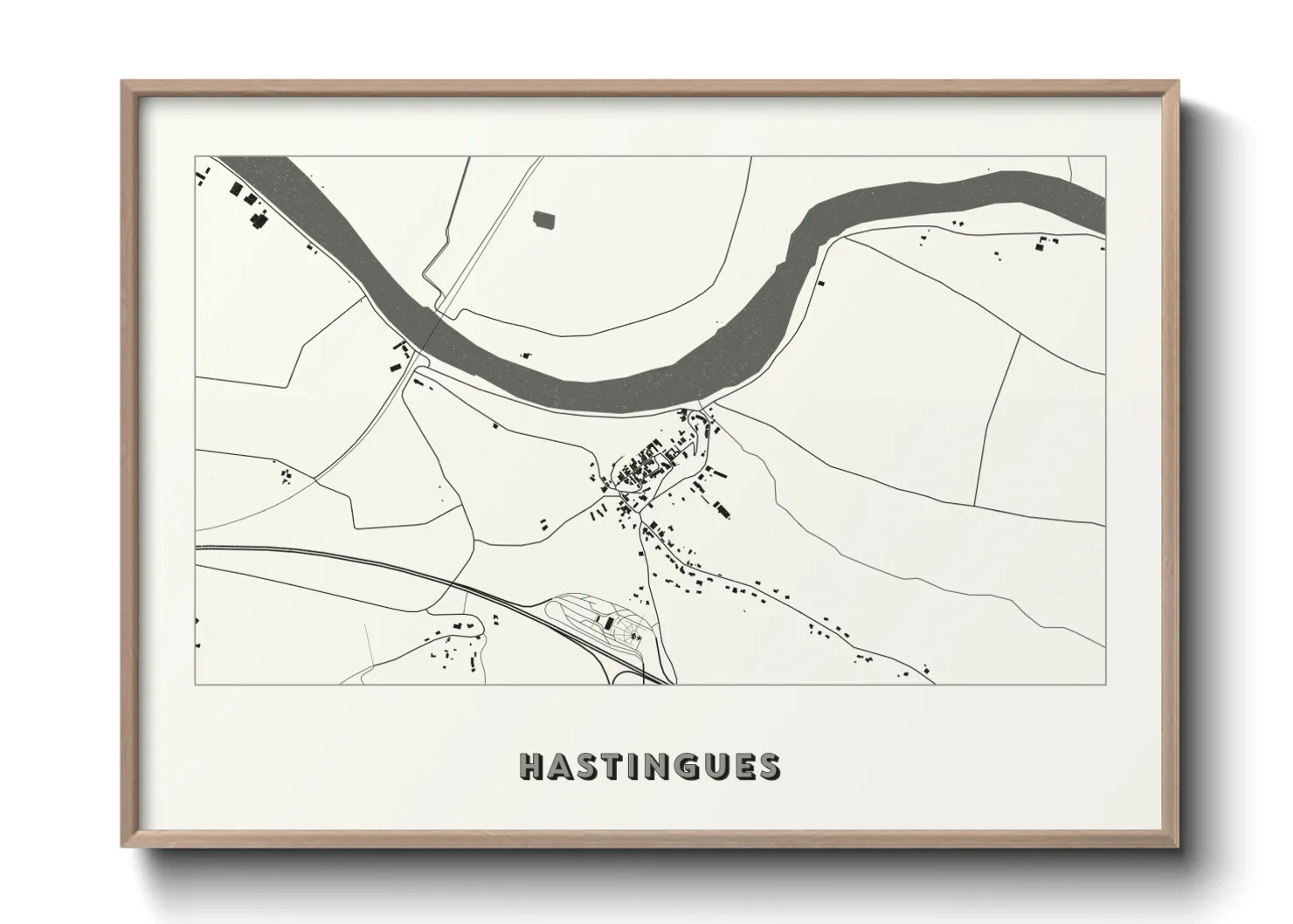 Une affiche de carte sur Hastingues