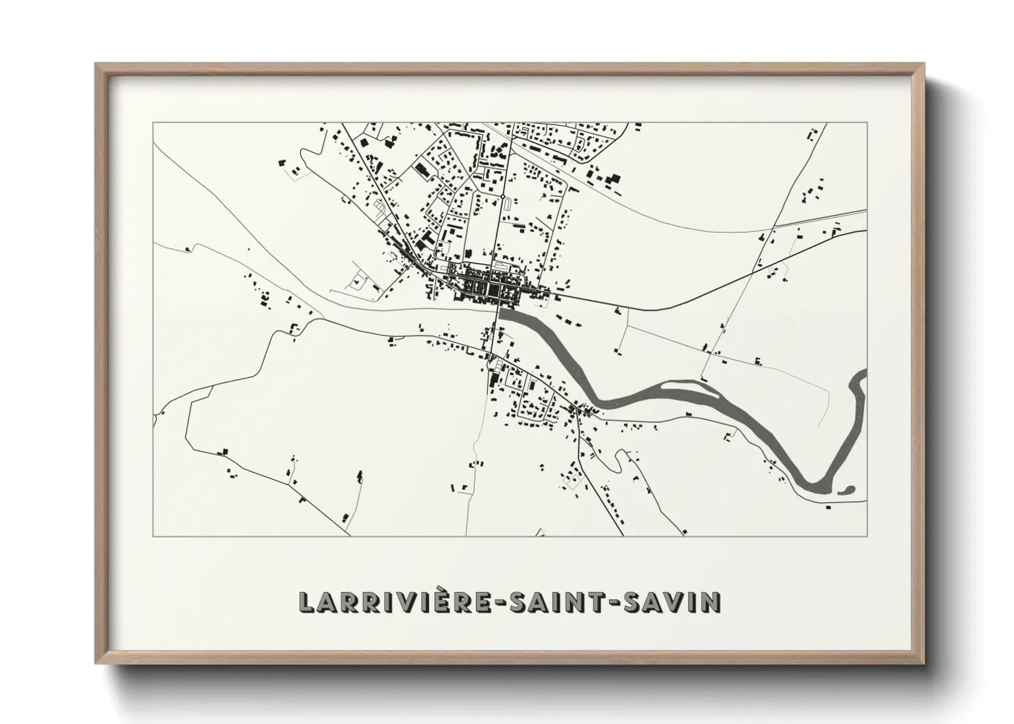 Une affiche de carte sur Larrivière-Saint-Savin