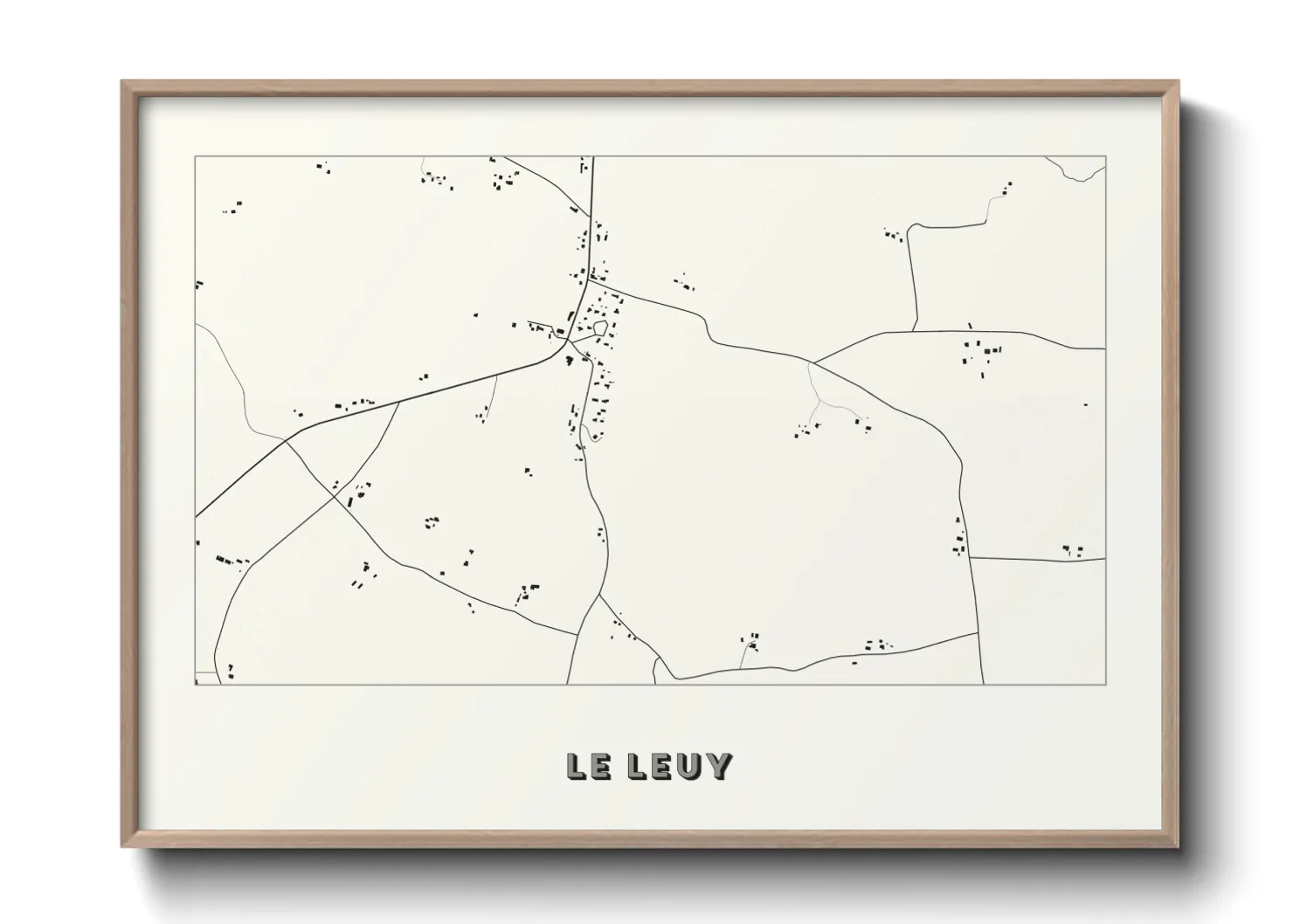Une affiche de carte sur Le Leuy