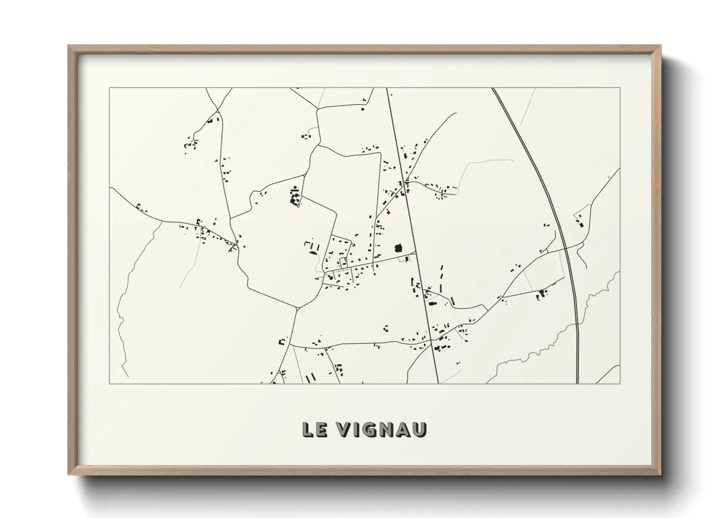 Une affiche de carte sur Le Vignau