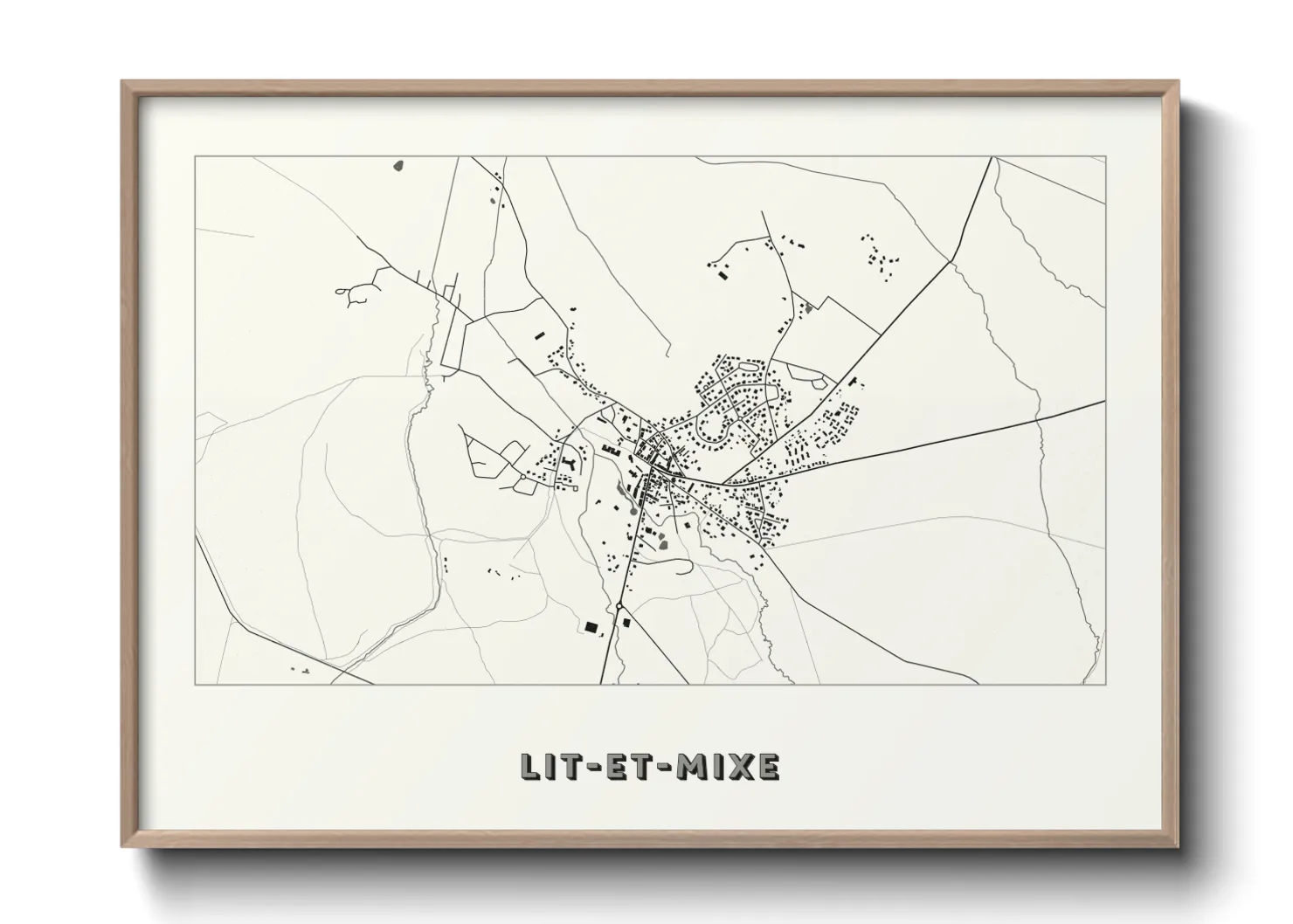 Une affiche de carte sur Lit-et-Mixe