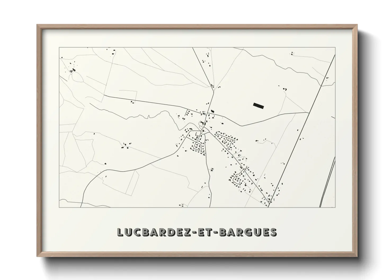 Une affiche de carte sur Lucbardez-et-Bargues