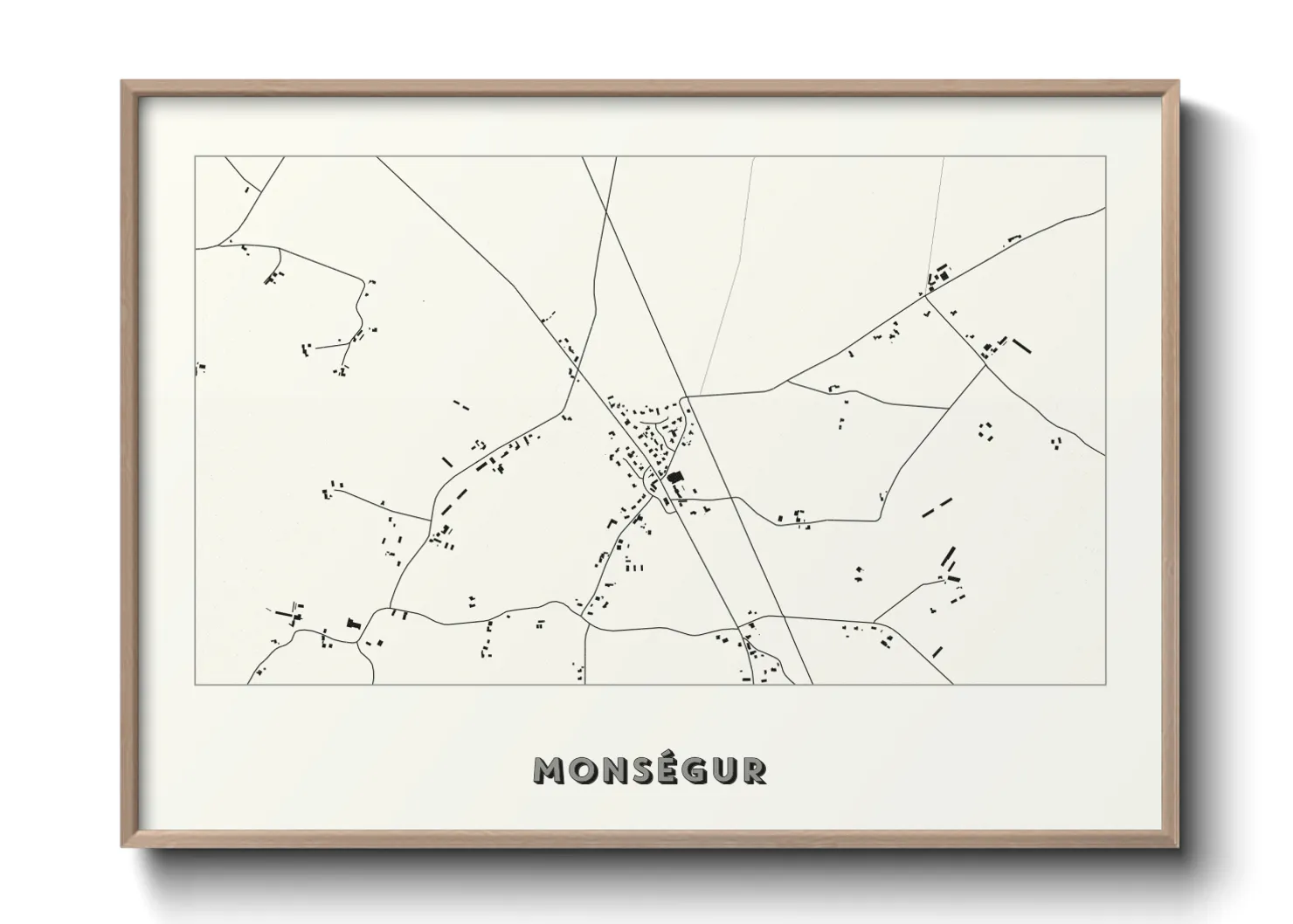 Une affiche de carte sur Monségur