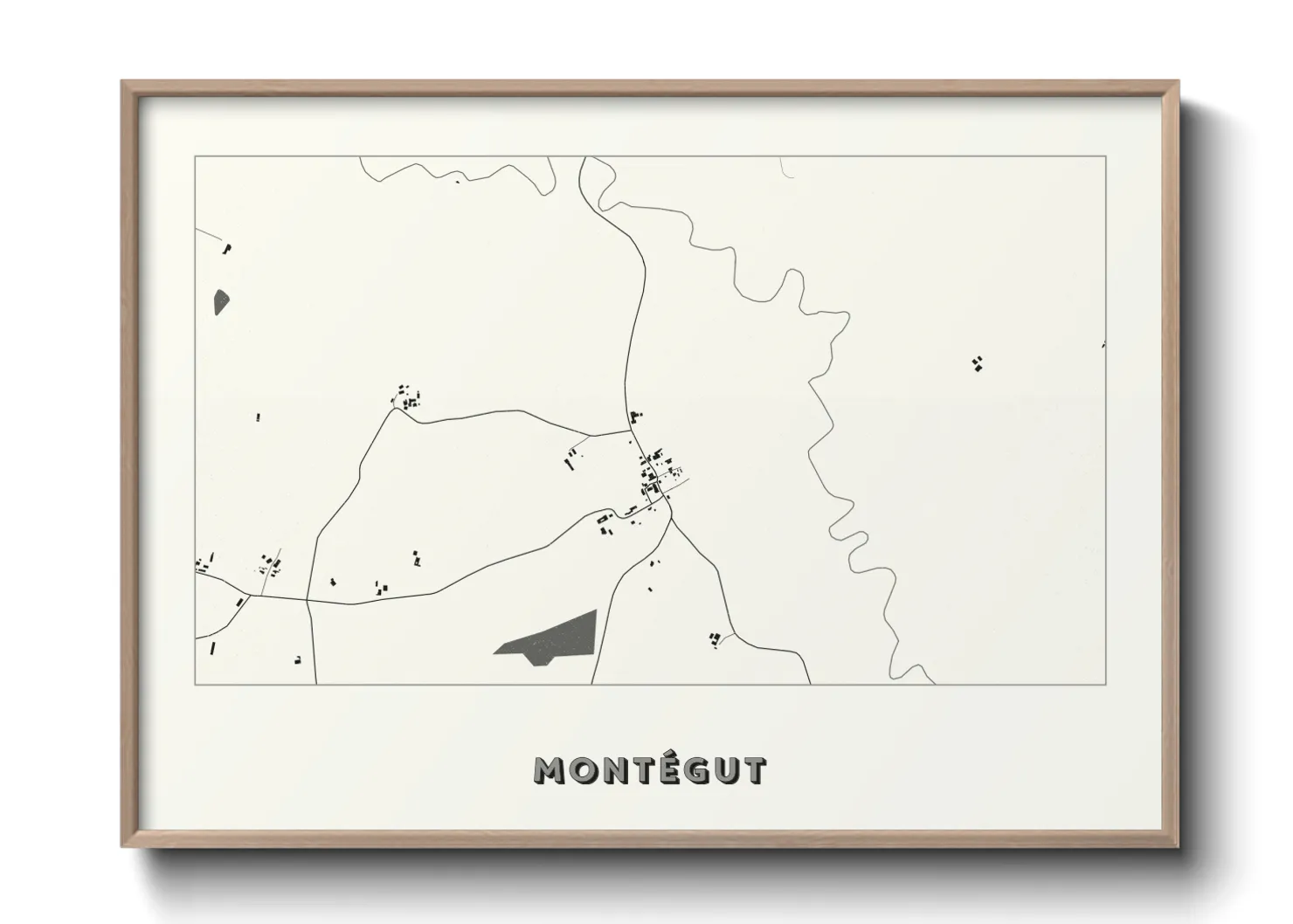 Une affiche de carte sur Montégut