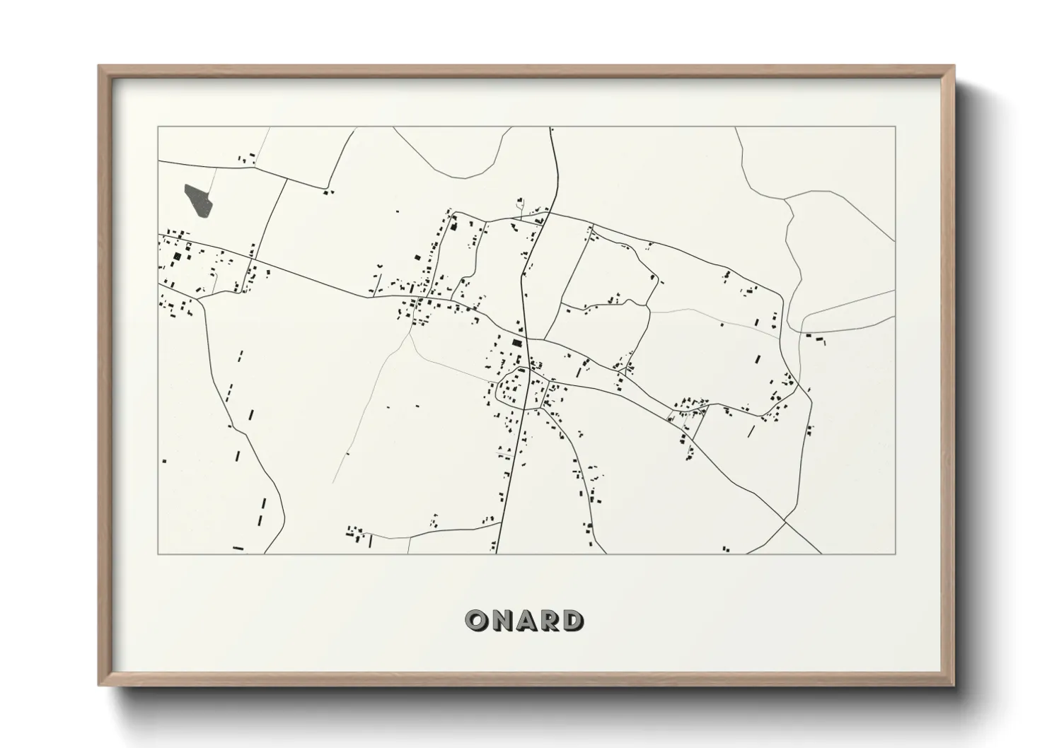 Une affiche de carte sur Onard