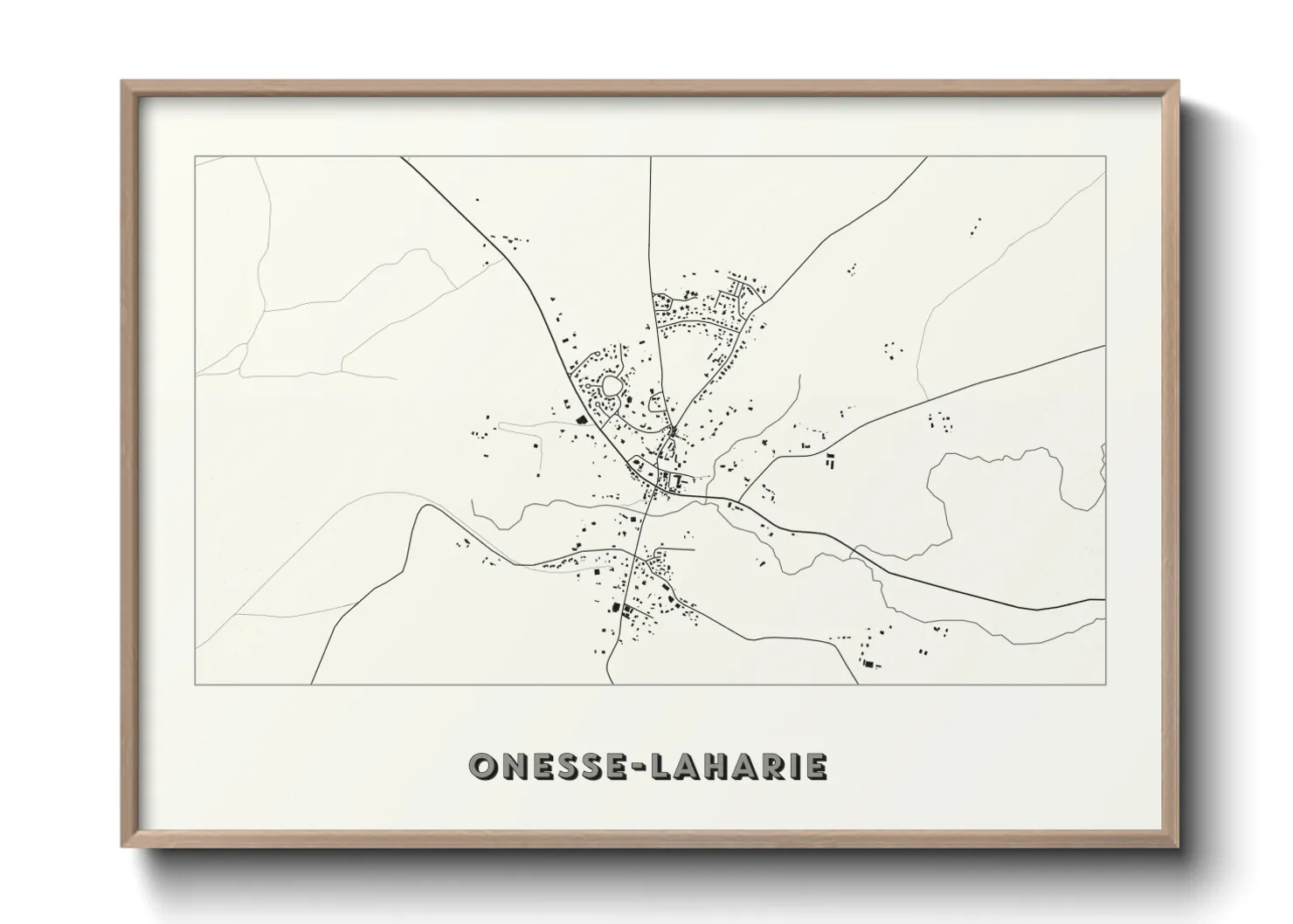 Une affiche de carte sur Onesse-Laharie