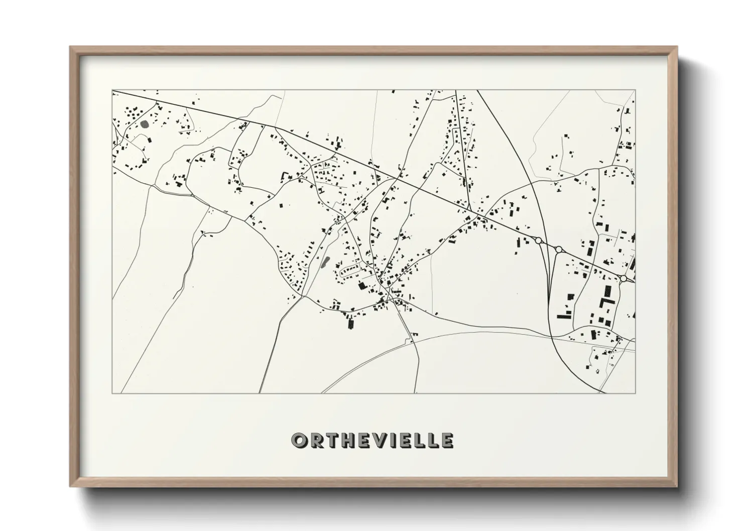 Une affiche de carte sur Orthevielle