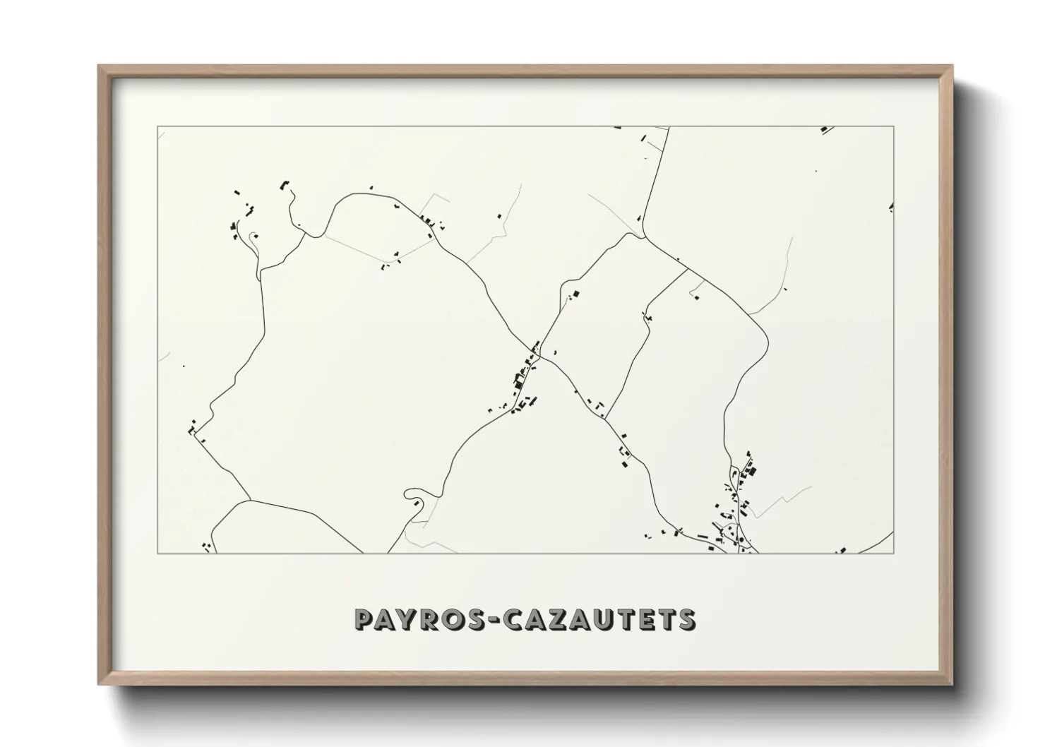 Une affiche de carte sur Payros-Cazautets