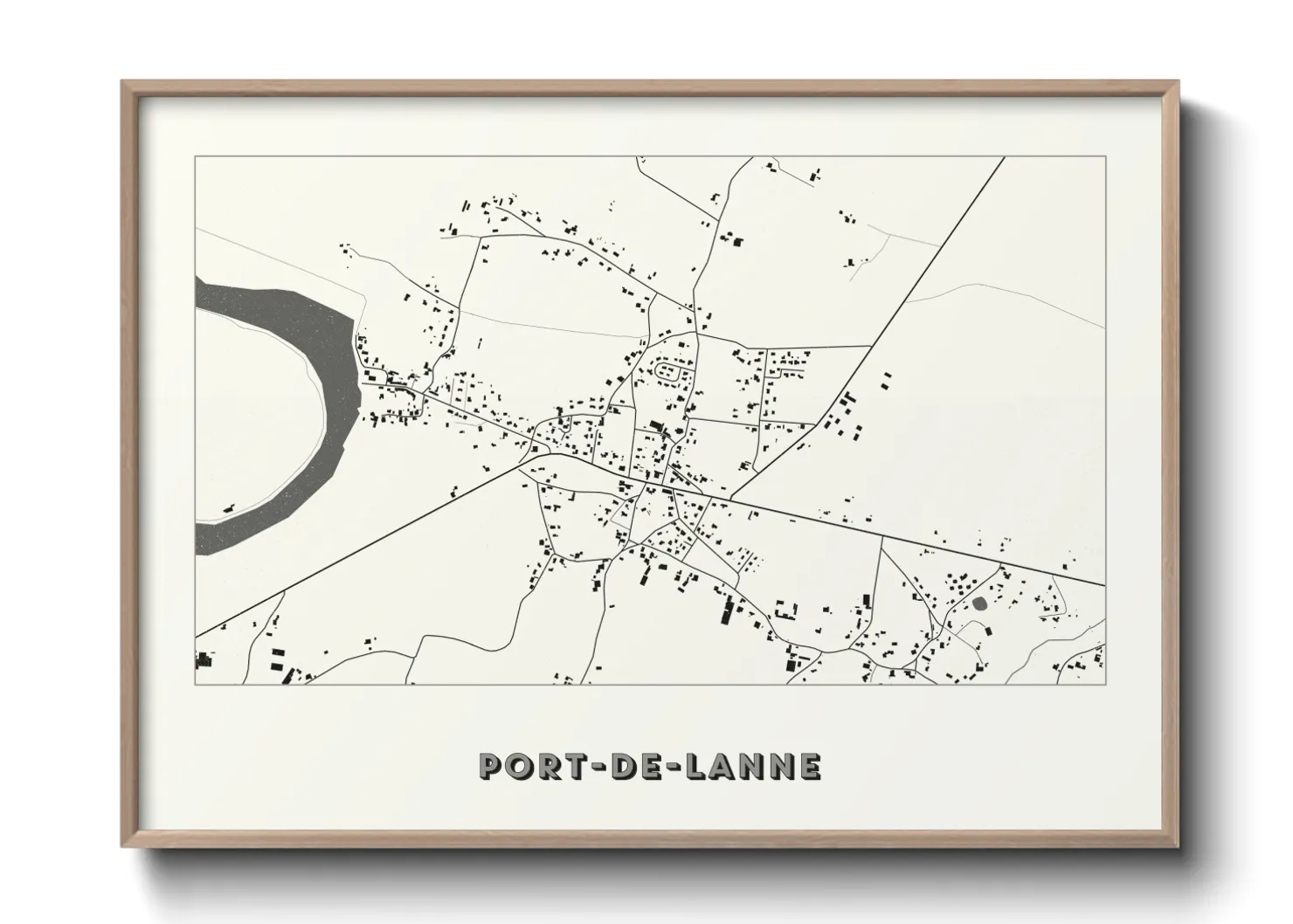 Une affiche de carte sur Port-de-Lanne