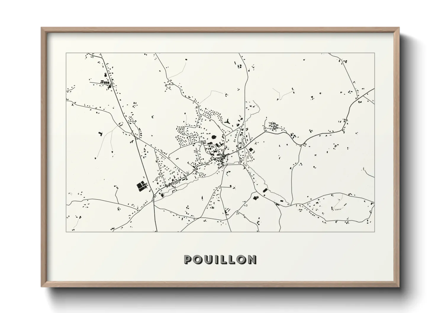 Une affiche de carte sur Pouillon