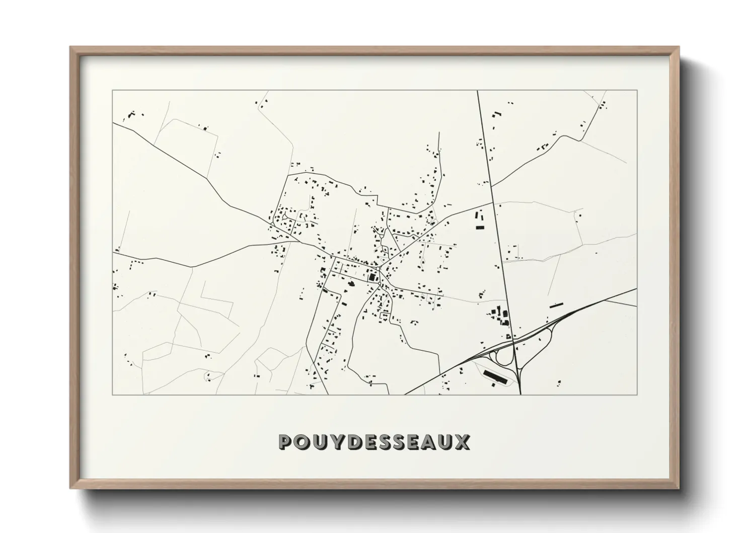 Une affiche de carte sur Pouydesseaux