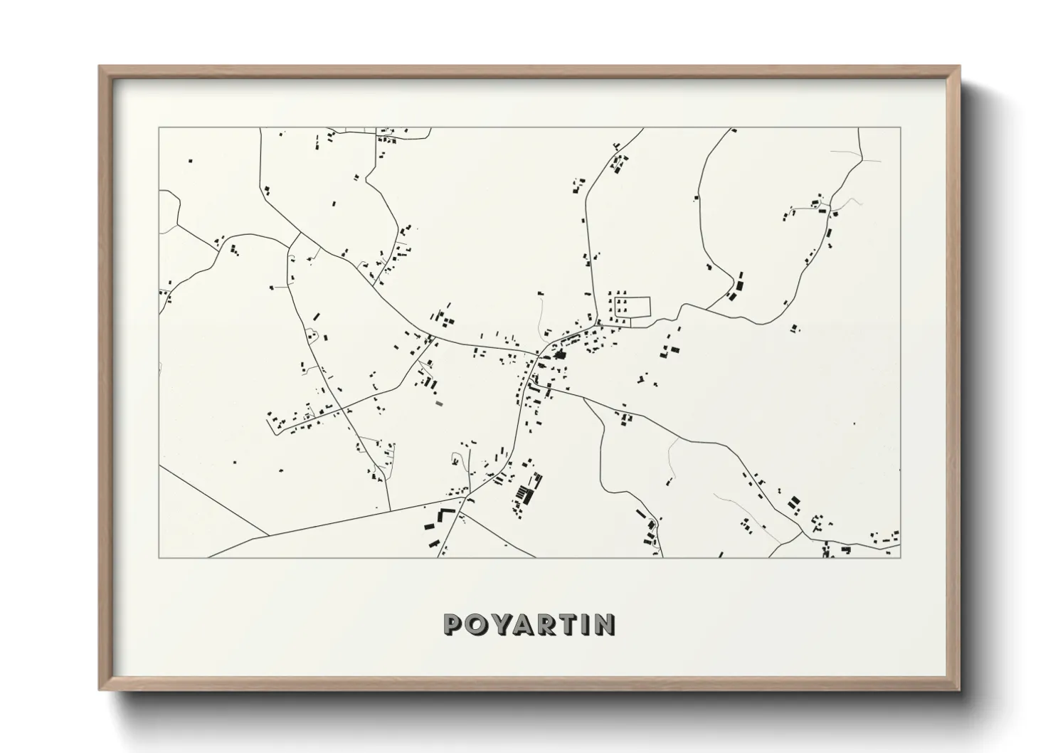 Une affiche de carte sur Poyartin