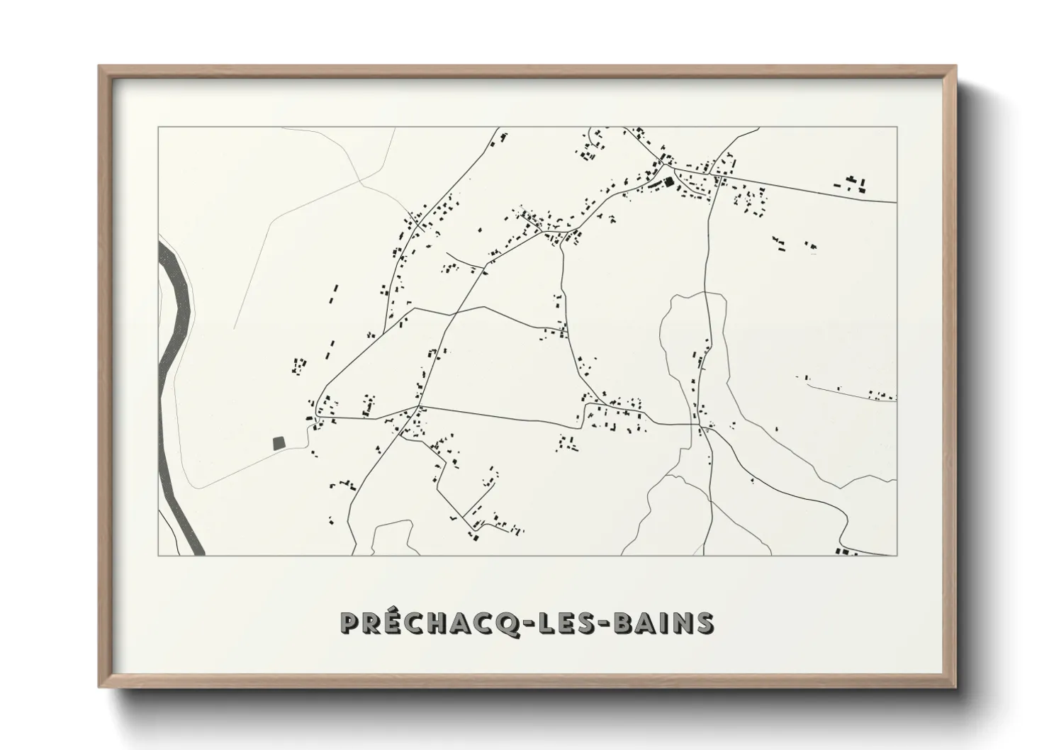 Une affiche de carte sur Préchacq-les-Bains