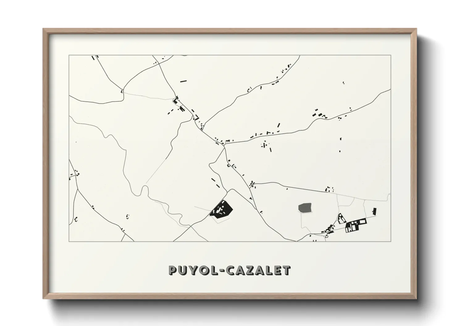 Une affiche de carte sur Puyol-Cazalet