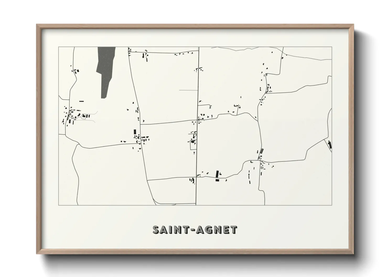 Une affiche de carte sur Saint-Agnet