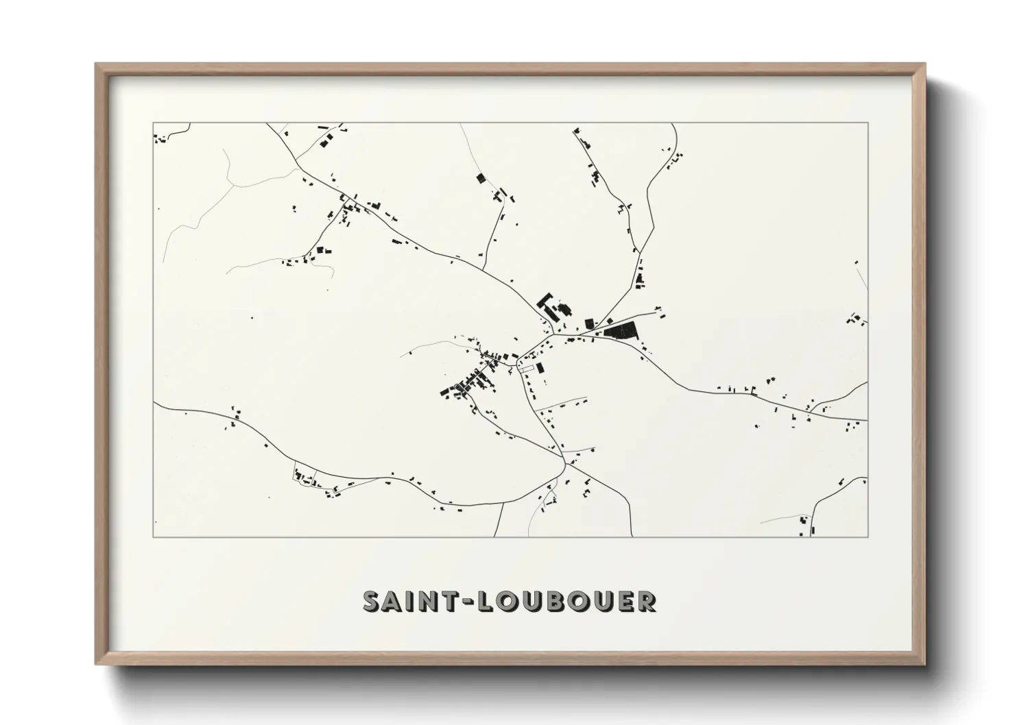 Une affiche de carte sur Saint-Loubouer