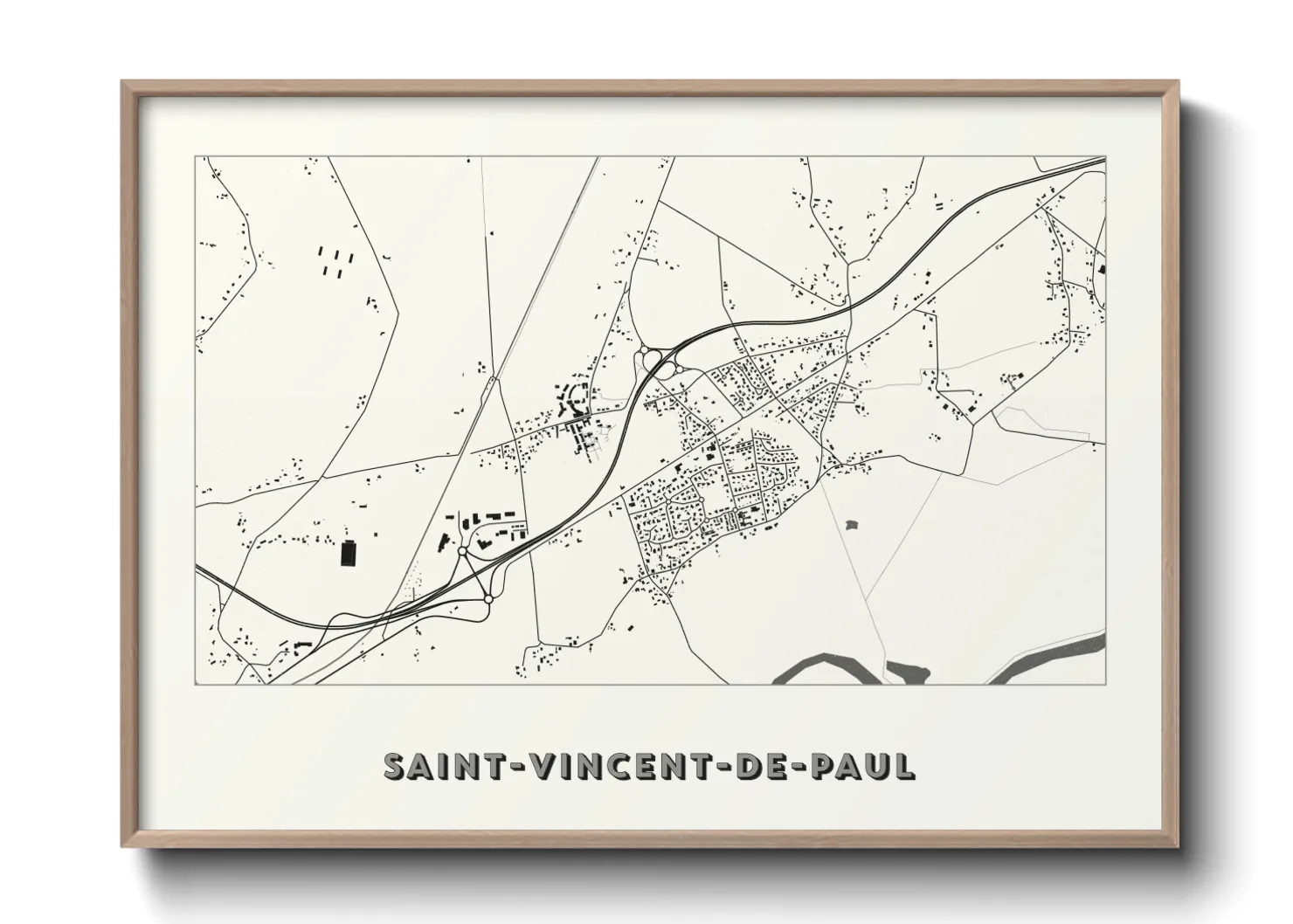 Une affiche de carte sur Saint-Vincent-de-Paul