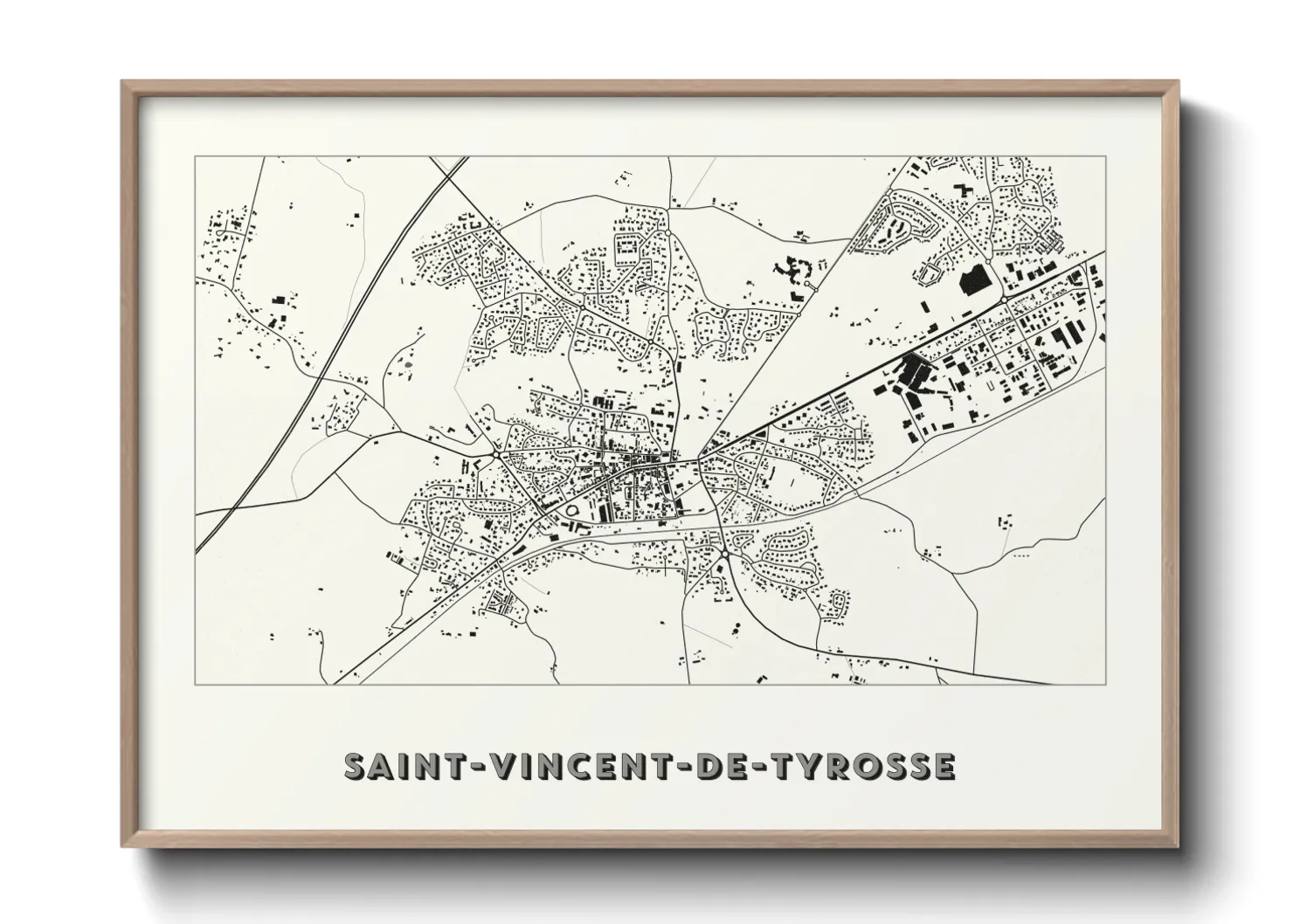 Une affiche de carte sur Saint-Vincent-de-Tyrosse