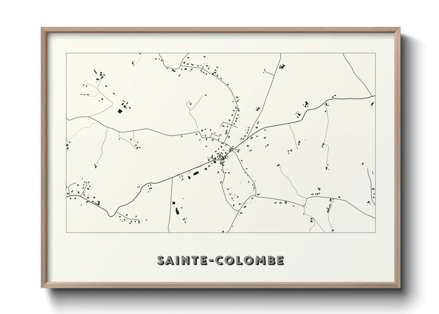 Une affiche de carte sur Sainte-Colombe